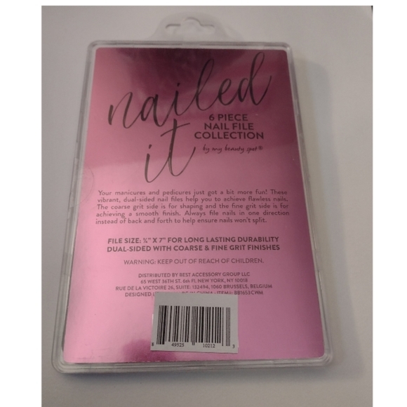 NWT My Beauty Spot "Nailed It" 6 Piece Dual Sided Colorful Nail File Set - Picture 4 of 9